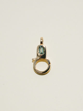 Green Tourmaline Lobby Clasp in Yellow 14k Gold