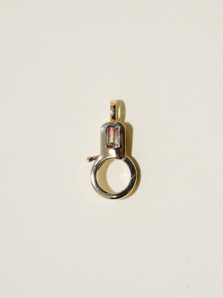 Bi-Color Tourmaline Lobby Clasp in Yellow 14k Gold