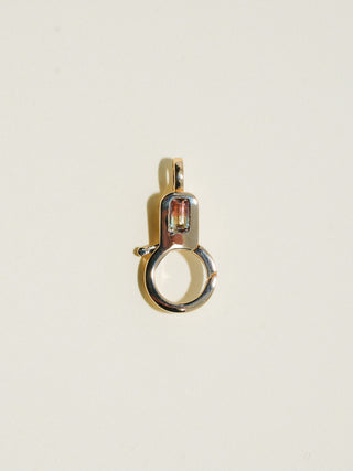 Bi-Color Tourmaline Lobby Clasp in Yellow 14k Gold