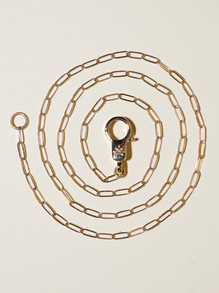 White Diamond Estrella Papier Necklace in Yellow 14k Gold