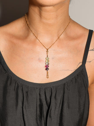 Butterfly Pea Fluorite Connector in Yellow 14k Gold