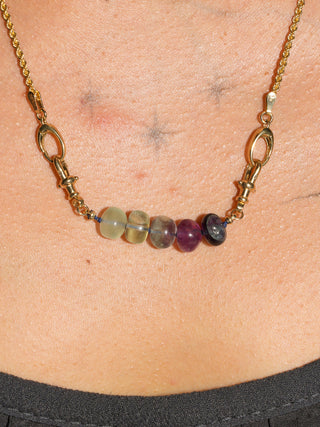 Butterfly Pea Fluorite Connector in Yellow 14k Gold