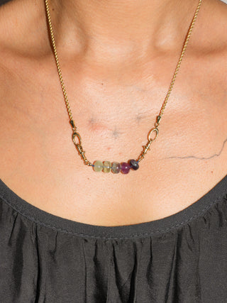 Butterfly Pea Fluorite Connector in Yellow 14k Gold