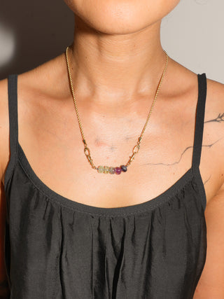 Butterfly Pea Fluorite Connector in Yellow 14k Gold