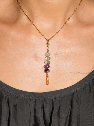 Butterfly Pea Fluorite Connector in Yellow 14k Gold