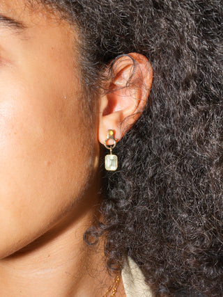 Citrine Lobby Earrings in Yellow 14k Gold