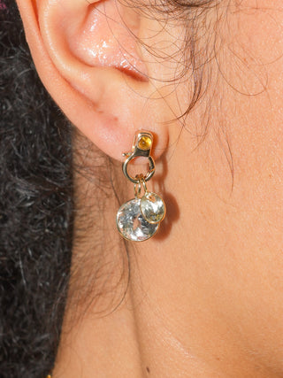 Citrine Lobby Earrings in Yellow 14k Gold