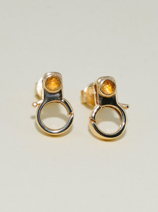 Citrine Lobby Earrings in Yellow 14k Gold