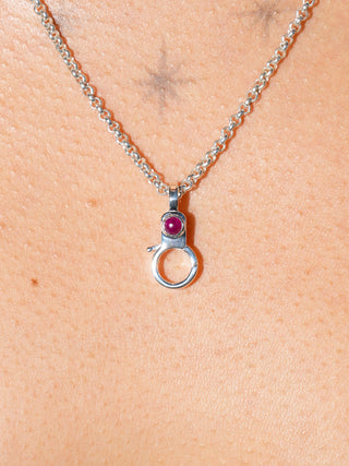 Ruby Mini Jelly Lobby Clasp in Sterling Silver