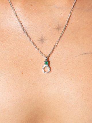 Emerald Mini Jelly Lobby Clasp in Sterling Silver