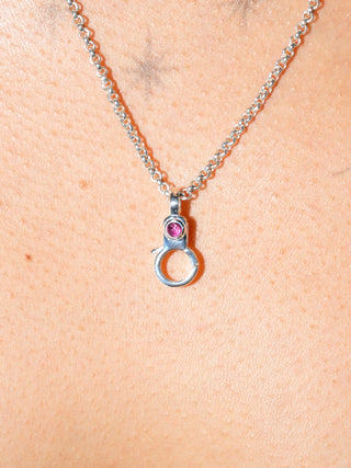 Pink Tourmaline Mini Jelly Lobby Clasp in Sterling Silver