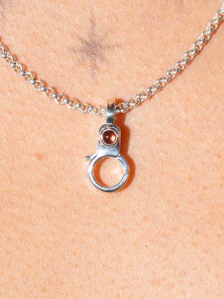 Garnet Mini Jelly Lobby Clasp in Sterling Silver