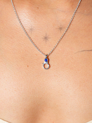 Lapis Mini Jelly Lobby Clasp in Sterling Silver