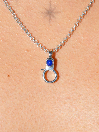 Lapis Mini Jelly Lobby Clasp in Sterling Silver