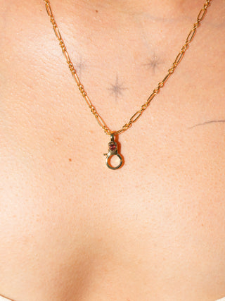 Ruby Mini Jelly Lobby Clasp in Gold Vermeil