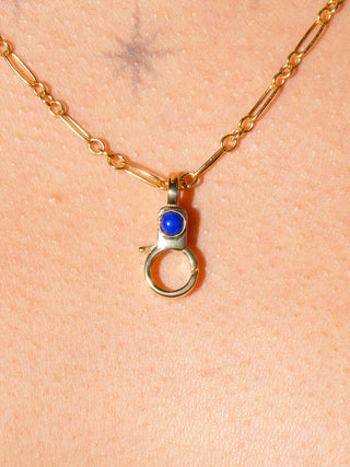 Lapis Mini Jelly Lobby Clasp in Gold Vermeil