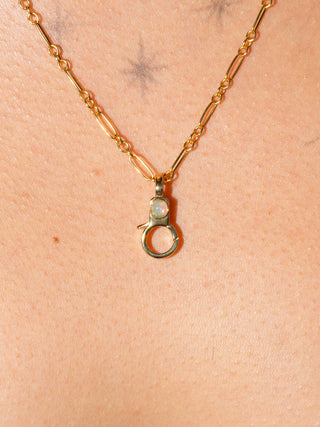 Opal Mini Jelly Lobby Clasp in Gold Vermeil