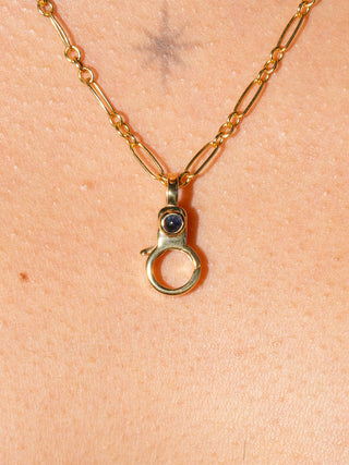 Sapphire Mini Jelly Lobby Clasp in Gold Vermeil