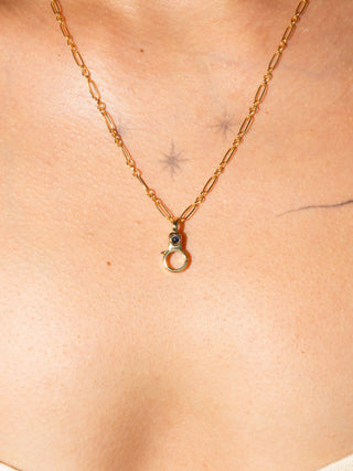 Sapphire Mini Jelly Lobby Clasp in Gold Vermeil