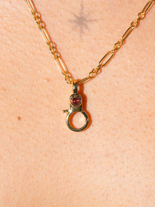 Ruby Mini Jelly Lobby Clasp in Gold Vermeil