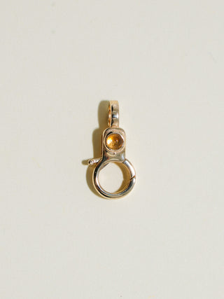 Citrine Mini Jelly Lobby Clasp in Yellow 14k Gold