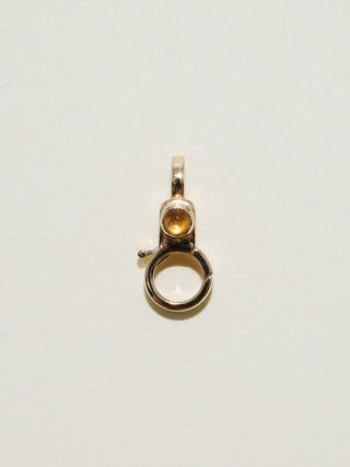 Citrine Mini Jelly Lobby Clasp in Yellow 14k Gold