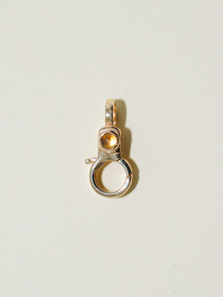Citrine Mini Jelly Lobby Clasp in Yellow 14k Gold