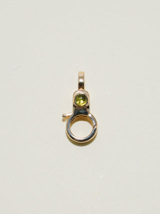 Green Tourmaline Mini Jelly Lobby Clasp in Yellow 14k Gold