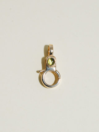 Green Tourmaline Mini Jelly Lobby Clasp in Yellow 14k Gold