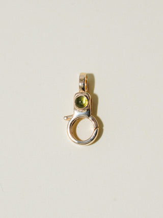 Green Tourmaline Mini Jelly Lobby Clasp in Yellow 14k Gold