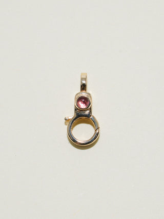 Pink Tourmaline Mini Jelly Lobby Clasp in Yellow 14k Gold