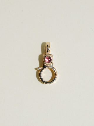 Pink Tourmaline Mini Jelly Lobby Clasp in Yellow 14k Gold