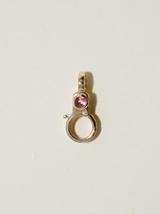 Pink Tourmaline Mini Jelly Lobby Clasp in Yellow 14k Gold