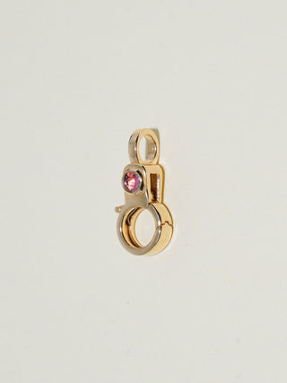 Pink Tourmaline Mini Jelly Lobby Clasp in Yellow 14k Gold