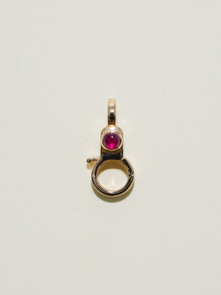 Ruby Mini Jelly Lobby Clasp in Yellow 14k Gold
