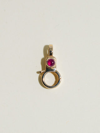 Ruby Mini Jelly Lobby Clasp in Yellow 14k Gold