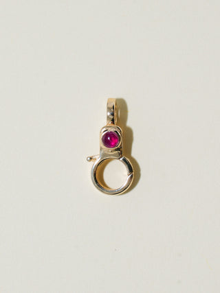 Ruby Mini Jelly Lobby Clasp in Yellow 14k Gold