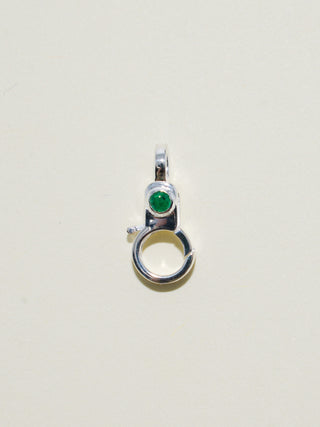 Emerald Mini Jelly Lobby Clasp in Sterling Silver