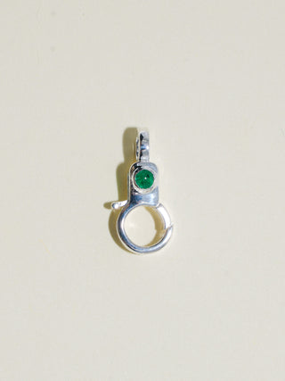 Emerald Mini Jelly Lobby Clasp in Sterling Silver
