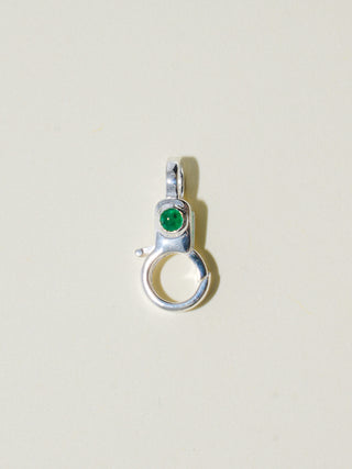 Emerald Mini Jelly Lobby Clasp in Sterling Silver