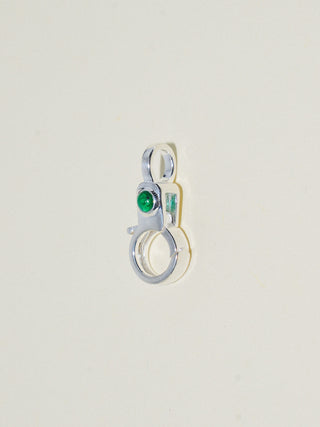 Emerald Mini Jelly Lobby Clasp in Sterling Silver