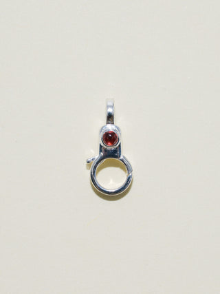 Garnet Mini Jelly Lobby Clasp in Sterling Silver