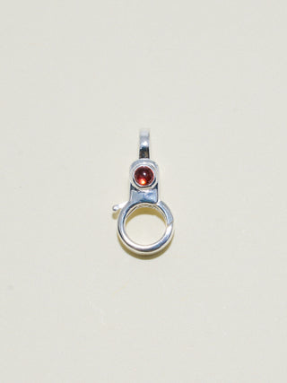 Garnet Mini Jelly Lobby Clasp in Sterling Silver
