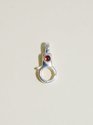 Garnet Mini Jelly Lobby Clasp in Sterling Silver
