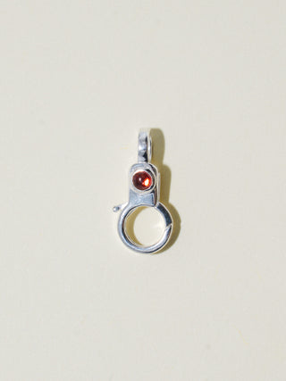 Garnet Mini Jelly Lobby Clasp in Sterling Silver