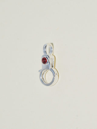 Garnet Mini Jelly Lobby Clasp in Sterling Silver