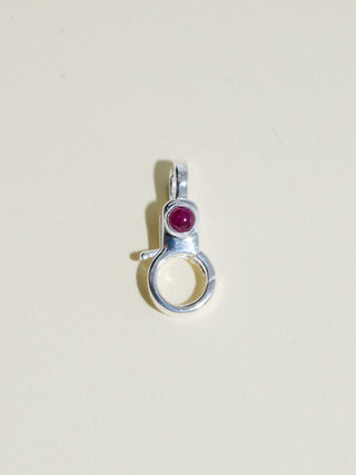 Ruby Mini Jelly Lobby Clasp in Sterling Silver