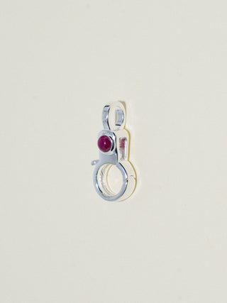 Ruby Mini Jelly Lobby Clasp in Sterling Silver