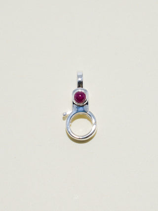 Ruby Mini Jelly Lobby Clasp in Sterling Silver