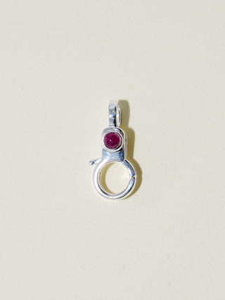 Ruby Mini Jelly Lobby Clasp in Sterling Silver